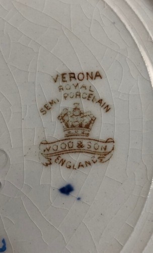 Antiker verona königlicher Halbporzellan Holz & Sohn England verzierter Essteller LESEN! - Bild 3 von 5