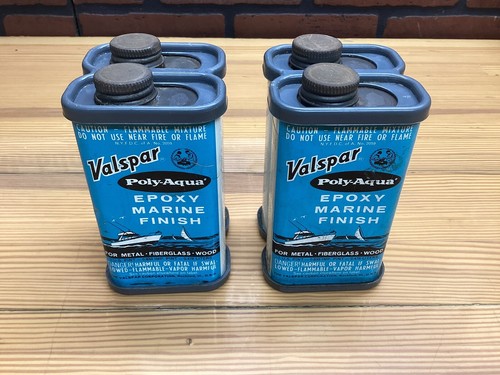 Vintage Tin Litho Valspar Epoxy Marine Finish Cool Nautical Graphics ๐ฅ๏ธ L๐K ! - Picture 2 of 9