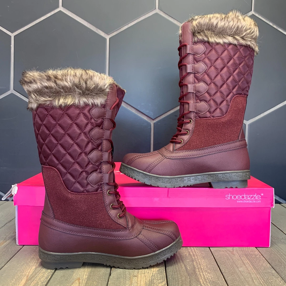 Burgundy flat cheap boots womens