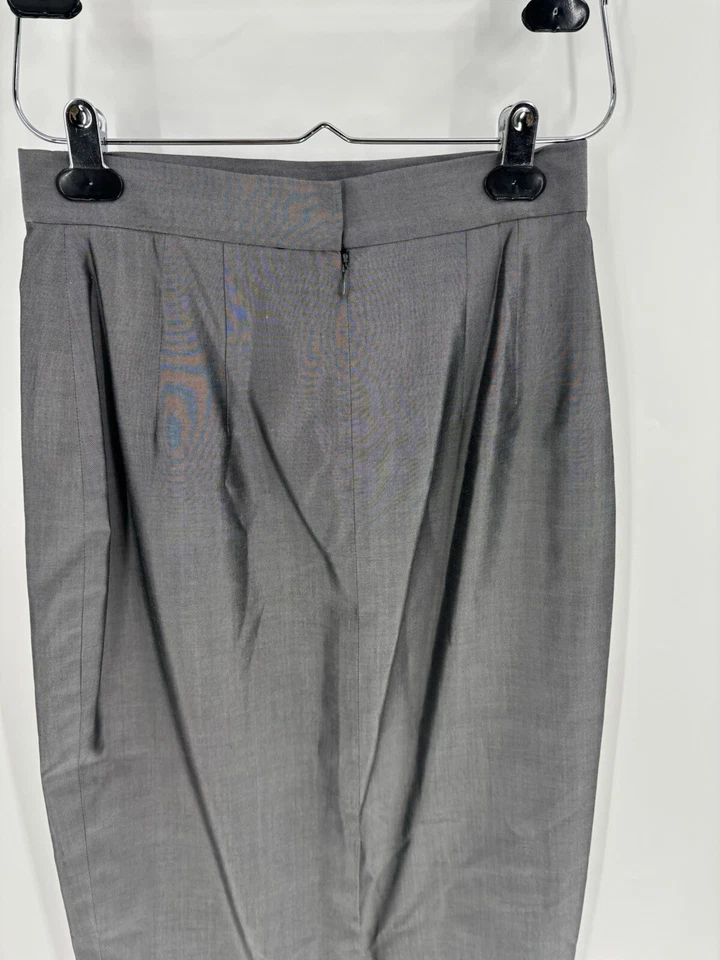 Traje Falda Zang Toi Vintage Mujer 4/6 Gris Metálico Satinado 100% Seda Botones Foto 4 de 4