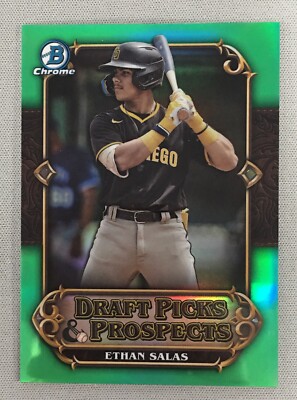 Ethan Salas 2023 Bowman Chrome Draft Picks & Prospects Green /99 PADRES