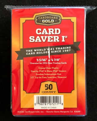 50 Ct Card Saver 1 Cardboard Gold PSA Graded Semi Rigid Holders Brand New!!