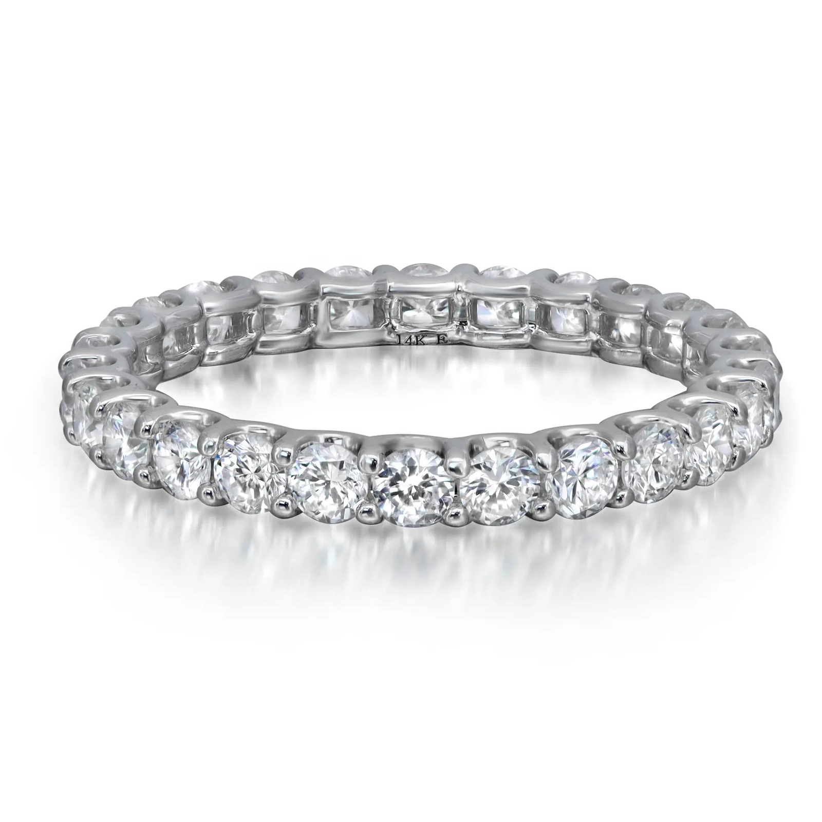 Кольцо Eternity Band с бриллиантом круглой огранки выращенным в лаборатории из белого золота 14 Карат 145 карат Размер 725 268190₽
