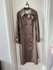 Lkbennett Carine Sand And Brown Striped Trench Coat Size Uk6 New With Tag