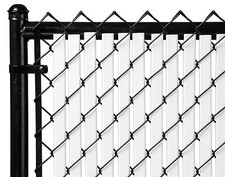 Chain Link White Double Wall Tube™ Privacy Slat For 4ft High Fence Bottom Lock