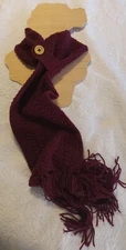 Crochet long Neck Handmade Winter Scarf  Deep Red