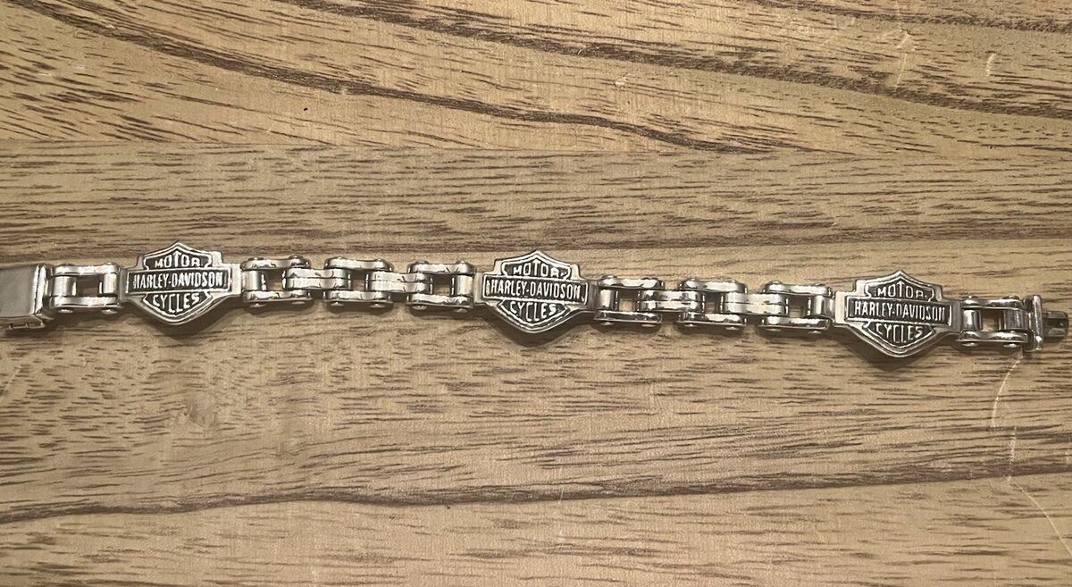 Harley Davidson Motorcycle Biker Chain Link Bracelet .925 Harley Davidson Motorcycle Biker Chain Link Bracelet .925