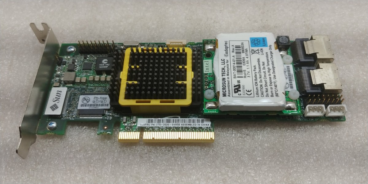 Contrôleur RAID Sun StorageTek SAS PCI-E 375-3536-05R50 – Avec BBU, Occasion