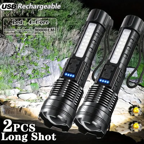 350000000 Lumen LED Taschenlampe Taktische Wiederaufladbare Superhelle Arbeitsleuchte Zoom - Bild 10 von 17