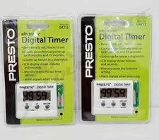 2 PRESTO Electronic Digital Timer LCD Display #04213, 99min