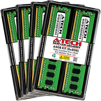 64GB 8x 8GB PC4-2133 RDIMM Supermicro CSE-825TQC-R1K03LPB Memory RAM