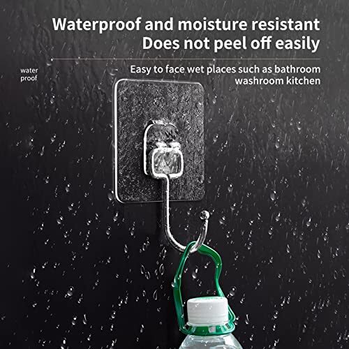 Large Adhesive Hooks for Hanging Heavy Duty Wall Hooks 22 lbs 16pcs Transparent - Picture 4 of 6