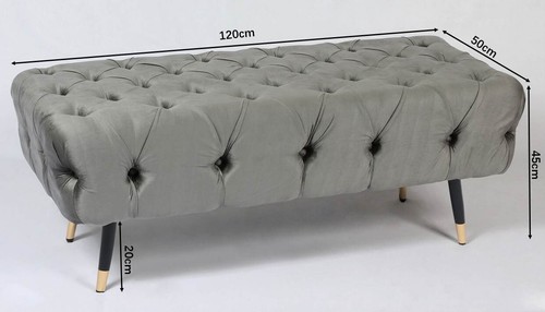 Sunny Decor tufted bed end bench velvet seat/button ottoman 120cm - Picture 18 of 36