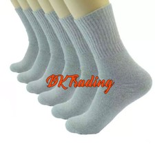5-100 Men's Gray Dozens wholesale Bulk Lots Sports Cotton Crew Socks 9-11 10-13