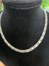 Sterling Silver X & O's Hugs & Kisses Necklace 16.5” 34Grams Italy 925