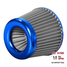3" 76mm Universal High Flow Cold Air Intake Air Filter Upgraded Stainless Blue