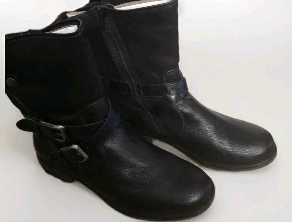 Botas de Moto Baretraps para Mujer 9M Negras Sabella Hebilla Correa Cremallera Lateral Cuero Foto 4 de 4
