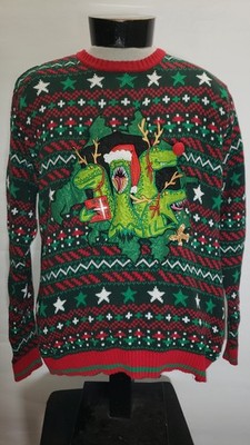 BLIZZARD BAY Mens Large L Dinosaur UGLY-CHRISTMAS Sweater Combine ship Discount