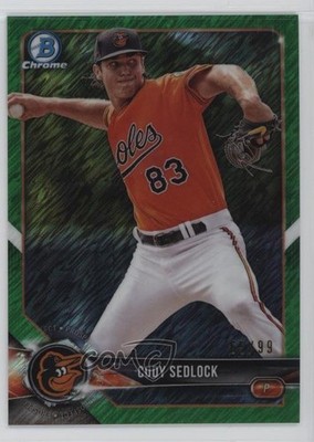 2018 Bowman Chrome Prospects Green Shimmer Refractor /99 Cody Sedlock 1h9h