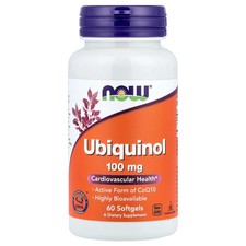 Now Foods Ubiquinol 100 mg 60 Softgels GMP Quality Assured