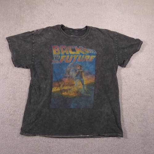 Back To The Future Shirt Mens Large Gray Marty McFly Graphic Tee Tagless Retro