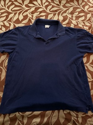 Sunspel Polo Shirt England Men s Blue Large Golf Shirt Sleeve 