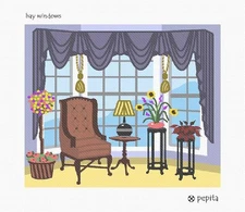 Bay Windows Needlepoint Canvas
