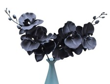 Artificial Orchid Stems Set of 3,18  Black Dancing Orchid,UV Resistant No