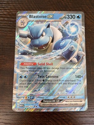 Pokemon Blastoise EX Jumbo Card 009/165 Scarlet & Violet 151 Series