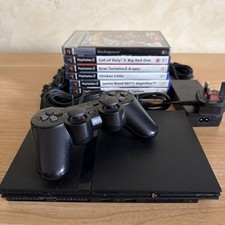 Sony PlayStation 2 PS2 Slim Console SCPH-79003 Black, Controller & 7 Game Bundle