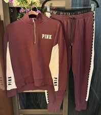 VS PINK Pullover  Jogger SET- Maroon-MEDIUM see Description