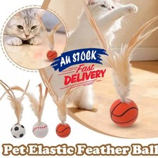 Cat Toy Bouncy Balls With Feathers (3pcs) Bouncy Ball + Feather Toy