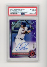 2022 Bowman Draft Chrome Chase DeLauter Purple Refractor Auto /250 PSA 9 (J)
