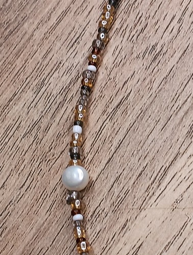 Vintage Sterlingsilber und Perle Perlen Navajo Peyote Vogel Halskette signiert - Bild 8 von 21