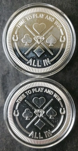 Two 1oz Silver Poker Rounds in Capsules