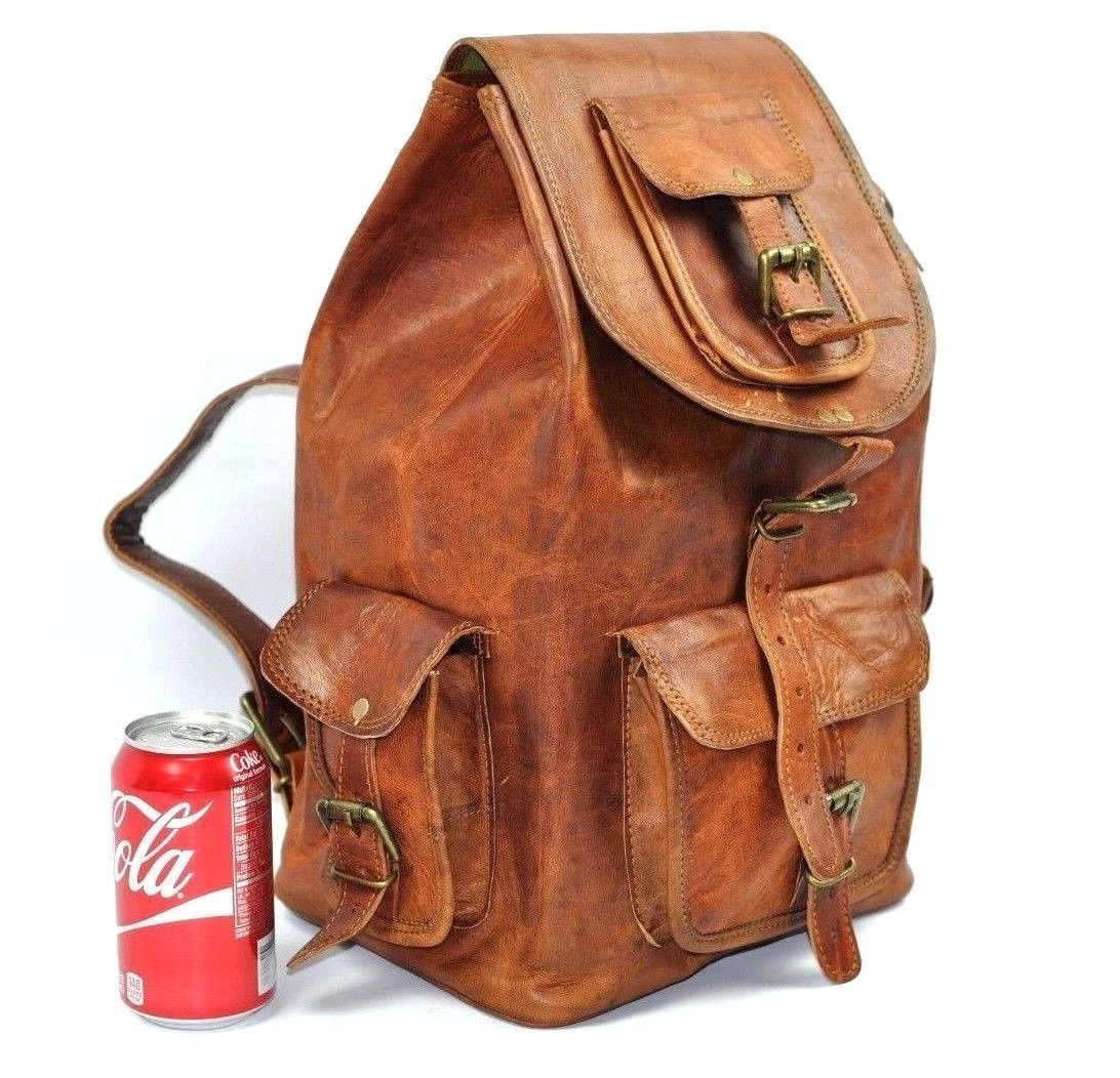 Leather Backpack Laptop Bag Men Travel High Genuine Quality Rucksack Vintage New