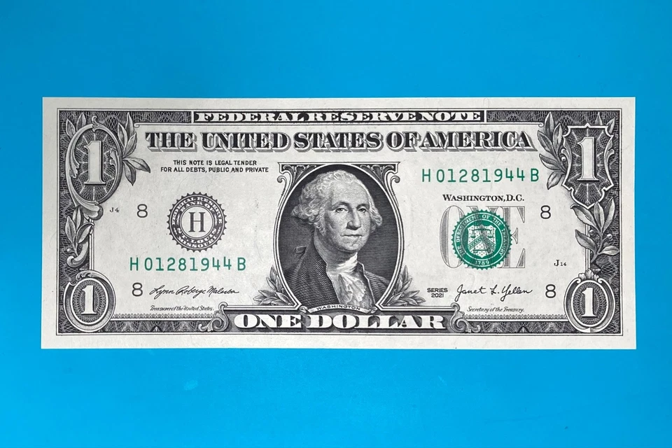 January 28, 1944 (H 01281944 B) BIRTHDAY ANNIVERSARY $1 One Dollar Bill *UNC* . - Image 2 of 4