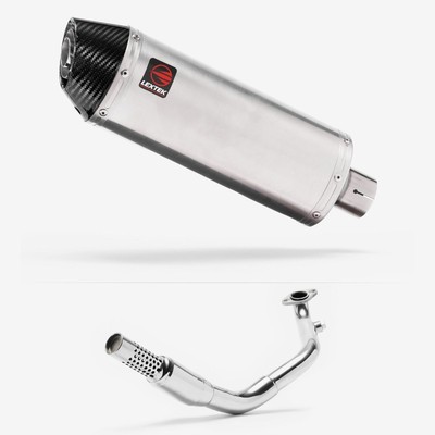 Lextek RP2 Glanz Edelstahl Oval Auspuffanlage für Lexmoto Enigma 125 ZS125T-48