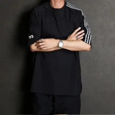 $190 Y-3 YOHJI YAMAMOTO adidas Men's T-shirt Sz Small Black