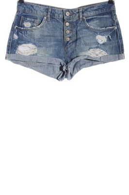 BERSHKA Jeansshorts Damen Kurze Hose Gr. DE 36 blau Casual-Look
