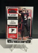 2023 Panini Contenders Drake London #5 Playoff Ticket 57/199 Falcons Mint Cond