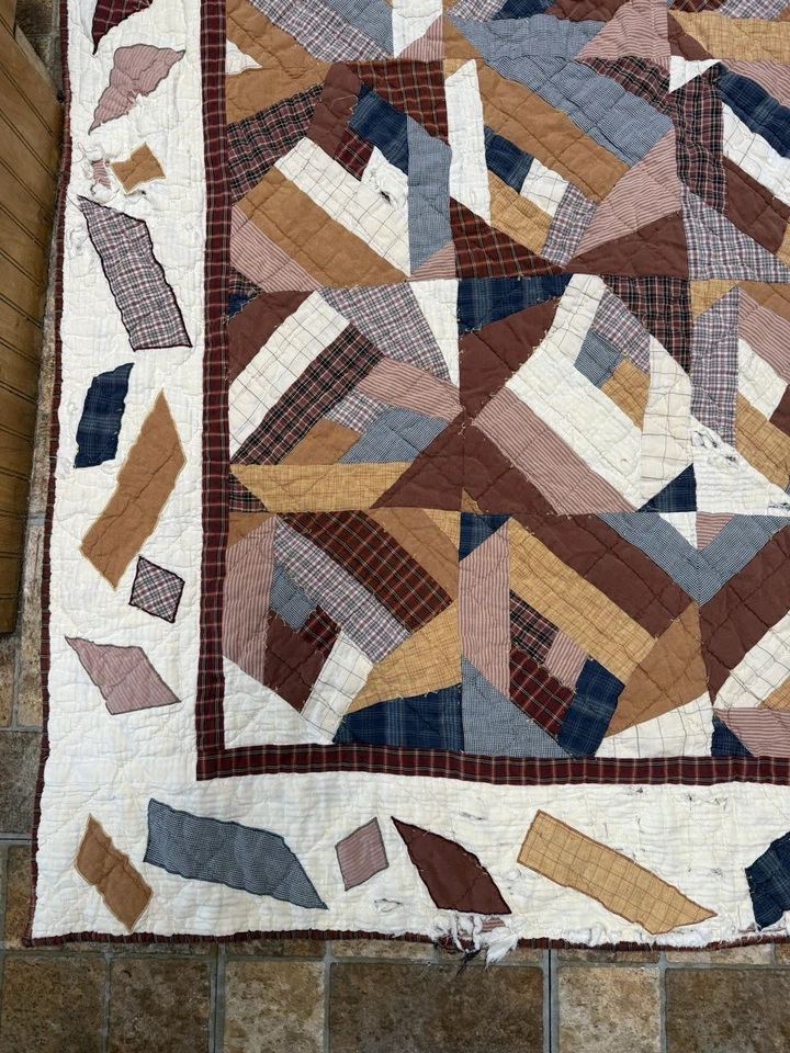 Patch Magic Vintage Star Quilt Cotton Tattered Rustic Primitive  - Image 2 of 4