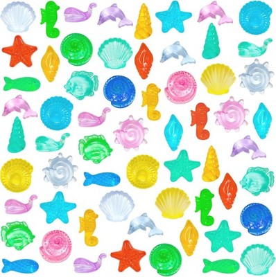 450pcs Colorful Acrylic Sea Shells Plastic Seashells Mini Ocean Sensory Bin K...