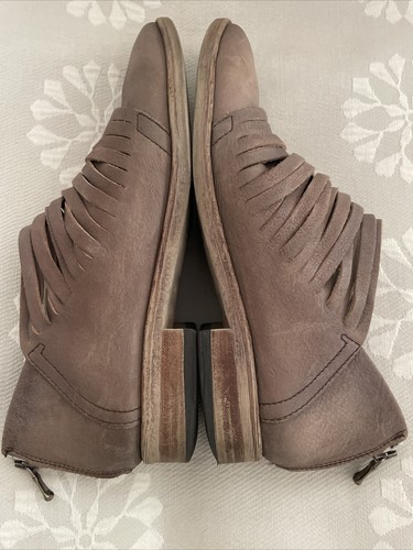 Free People Lost Valley Leather Ankle Booties Taupe Sz 40 - Picture 9 of 11
