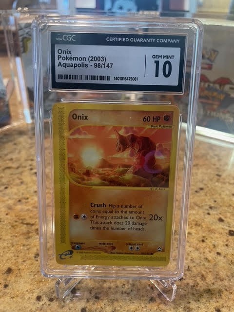 Onix Aquapolis 98/147 CGC 10 Gem Mint RARE Pokemon 2003 E Reader! POP 22!!