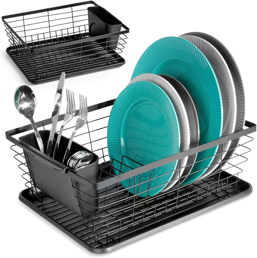 - Scolapiatti Con Portaposate Dish Drying Rack Drainer Nero Scolapiatti, Scolapi