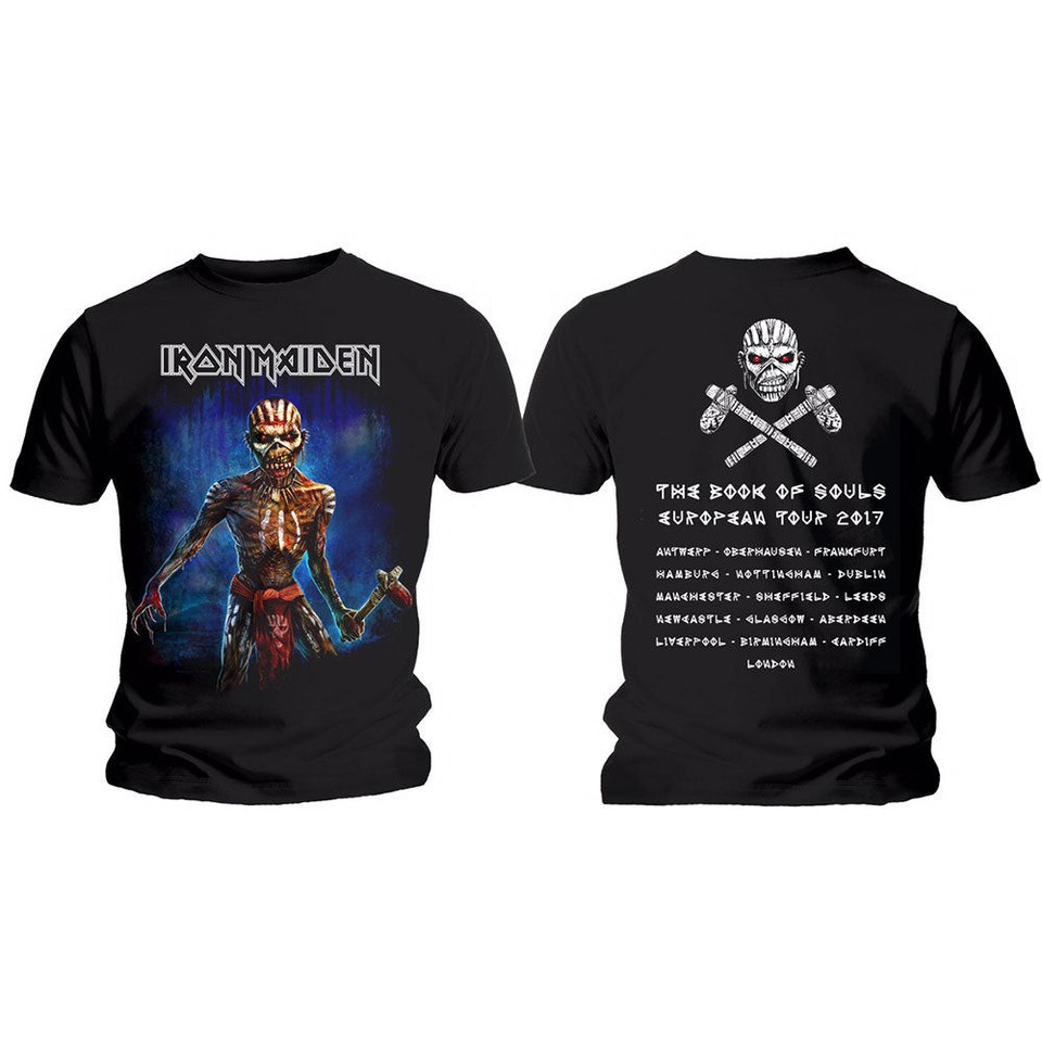Iron Maiden Est 1975 Eddie Mit Axt Design T-Shirt - Offiziell Lizenziert