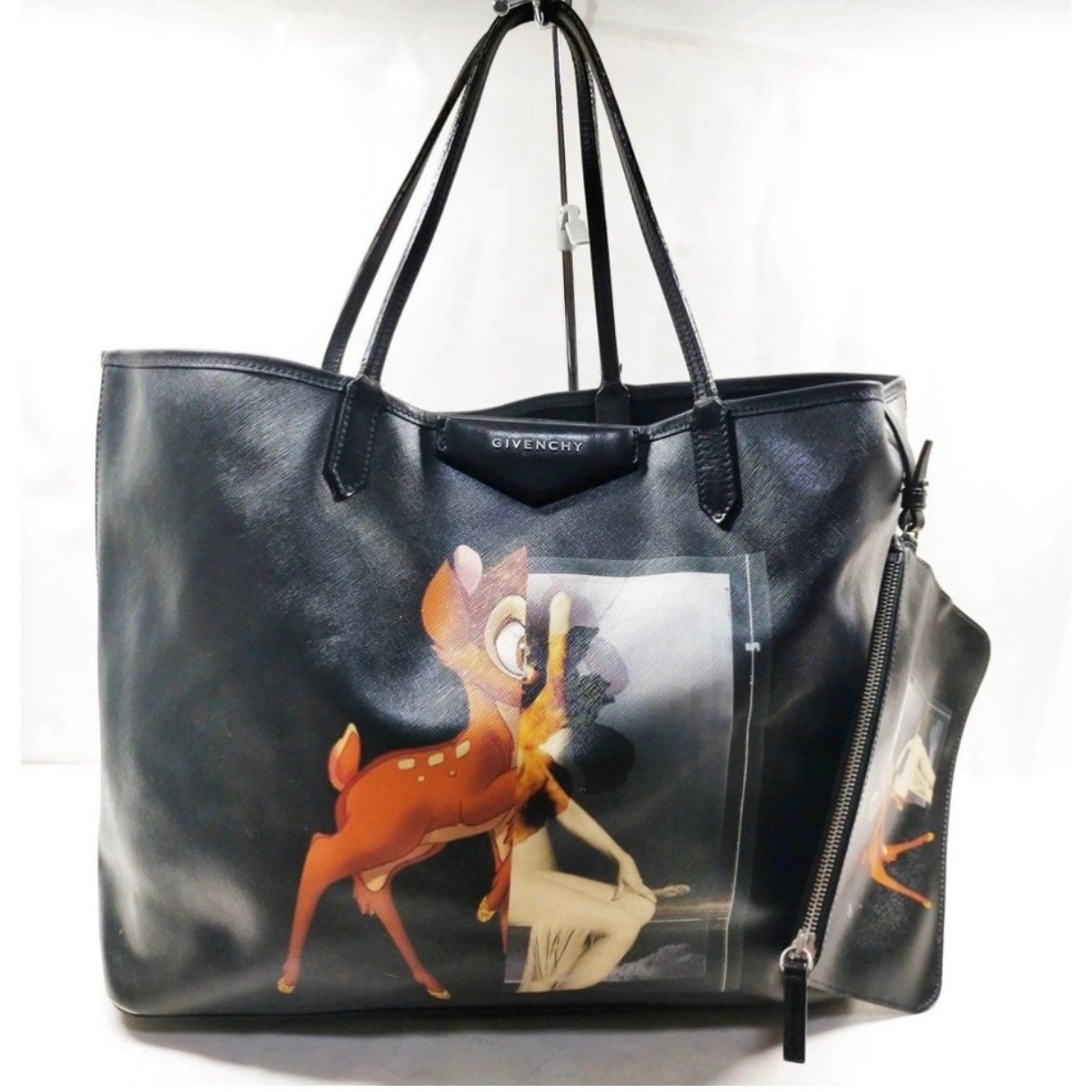 Givenchy Bambi Antigona Tote Bag Black Disney Collaboration Large with Pouch