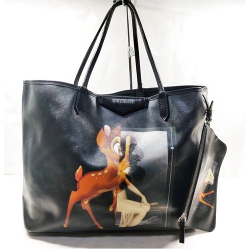 Givenchy Bambi Antigona Tote Bag Black Disney Collaboration Large with Pouch