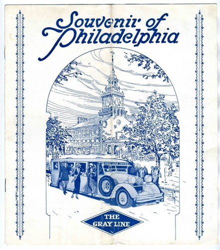 Souvenir of Philadelphia Brochure The Grey Line Tours 1920's Valley Forge